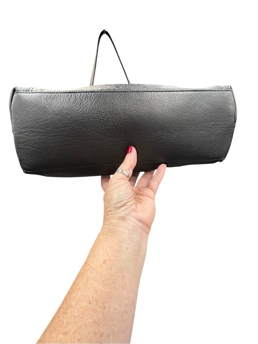 Margot New York Black Genuine Leather Tote Shoulder Bag - Picture 7 of 12